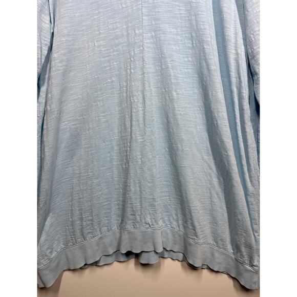 J. Jill Color-Washed Dipped-Hem Tunic Top Light Blue Cotton Size L Casual Pastel - Picture 3 of 9